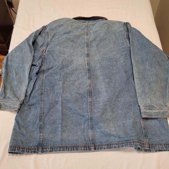 Denim Barn Jacket Womans 2X Blue Baccini Chore Coat Corduroy Collar Vintage - Picture 9 of 10